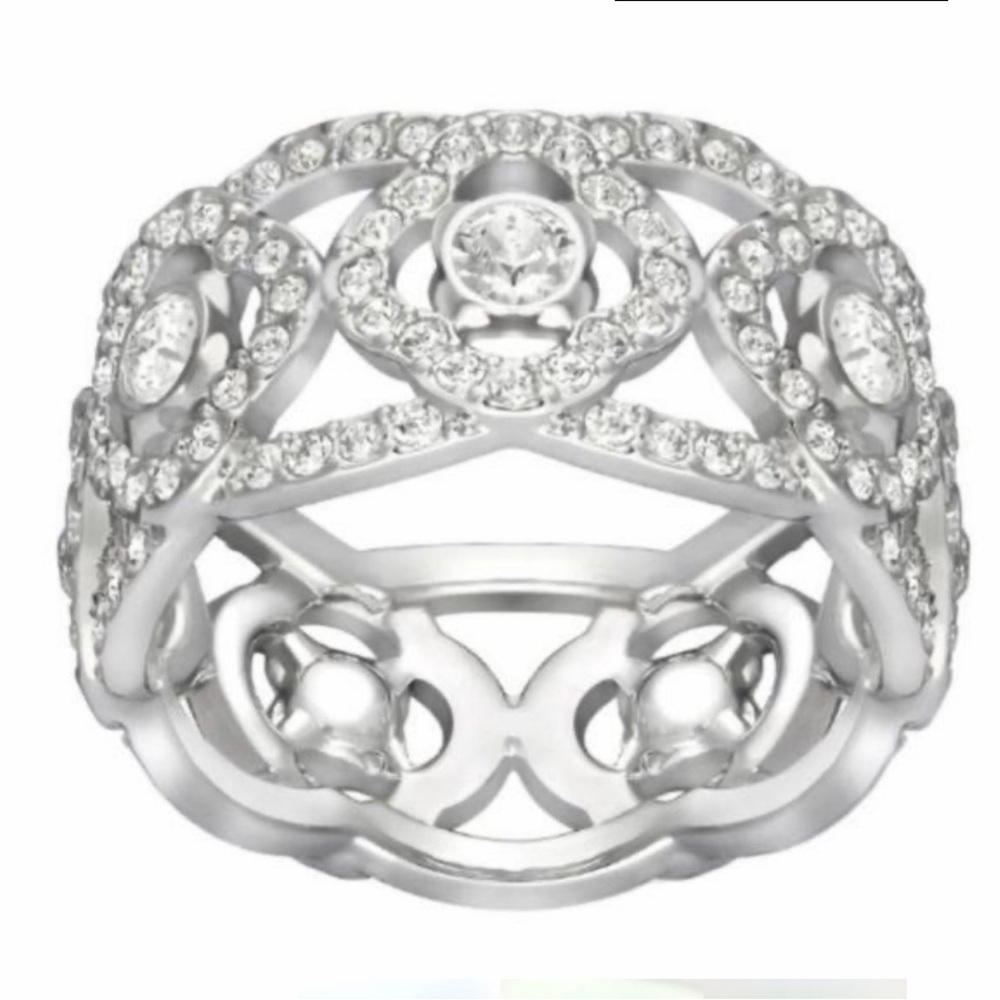 Swarovski Daylight Ring Silver Size 7.5 / 8